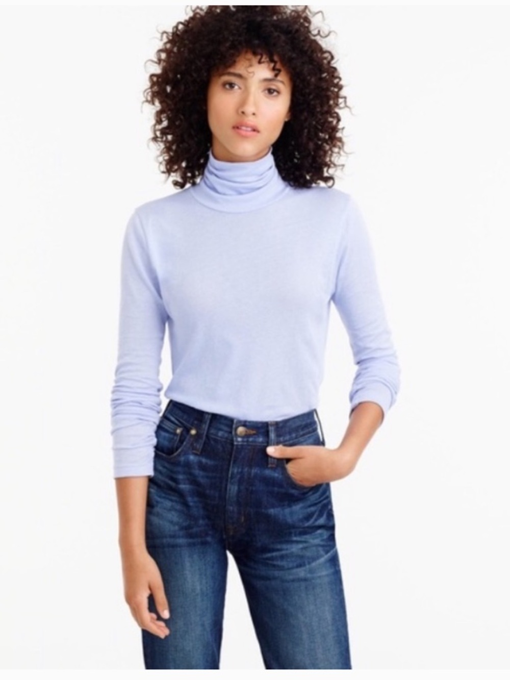 J. Crew Tissue Turtleneck in Light Blue NWT